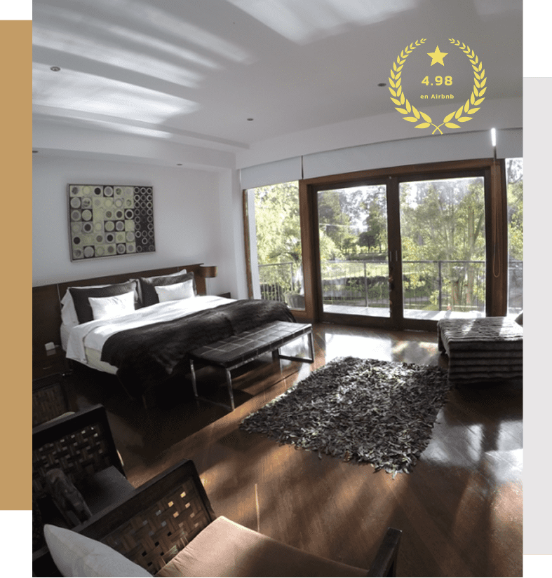 Suite principal de los novios en Casa Aragón, amplia, elegante y luminosa.